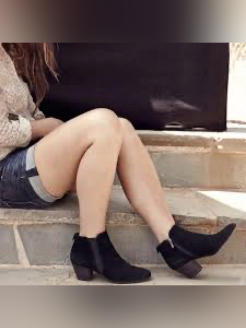Aquatalia Black Gaucho Suede 3” Block Heel Ankle Boots made in Italy 🇮🇹